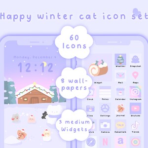 Cute Cat Bakery Neutral Icon Set Ios & Android App Icons 