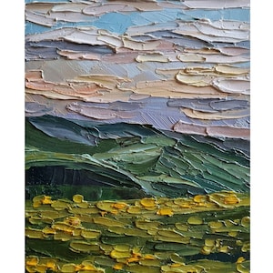 Tuscany Painting Floral Painting Meadow Field Painting Small Impasto Painting 8 by 6 inches