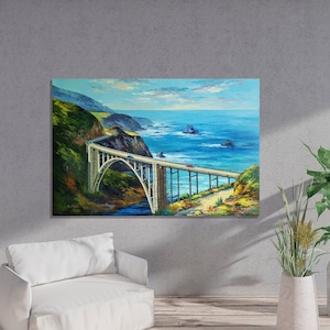Big Sur Monterey Painting Large Canvas Painting California Coastline Original Art Painting Seascape Wall Art Beach California 24 by 36 in