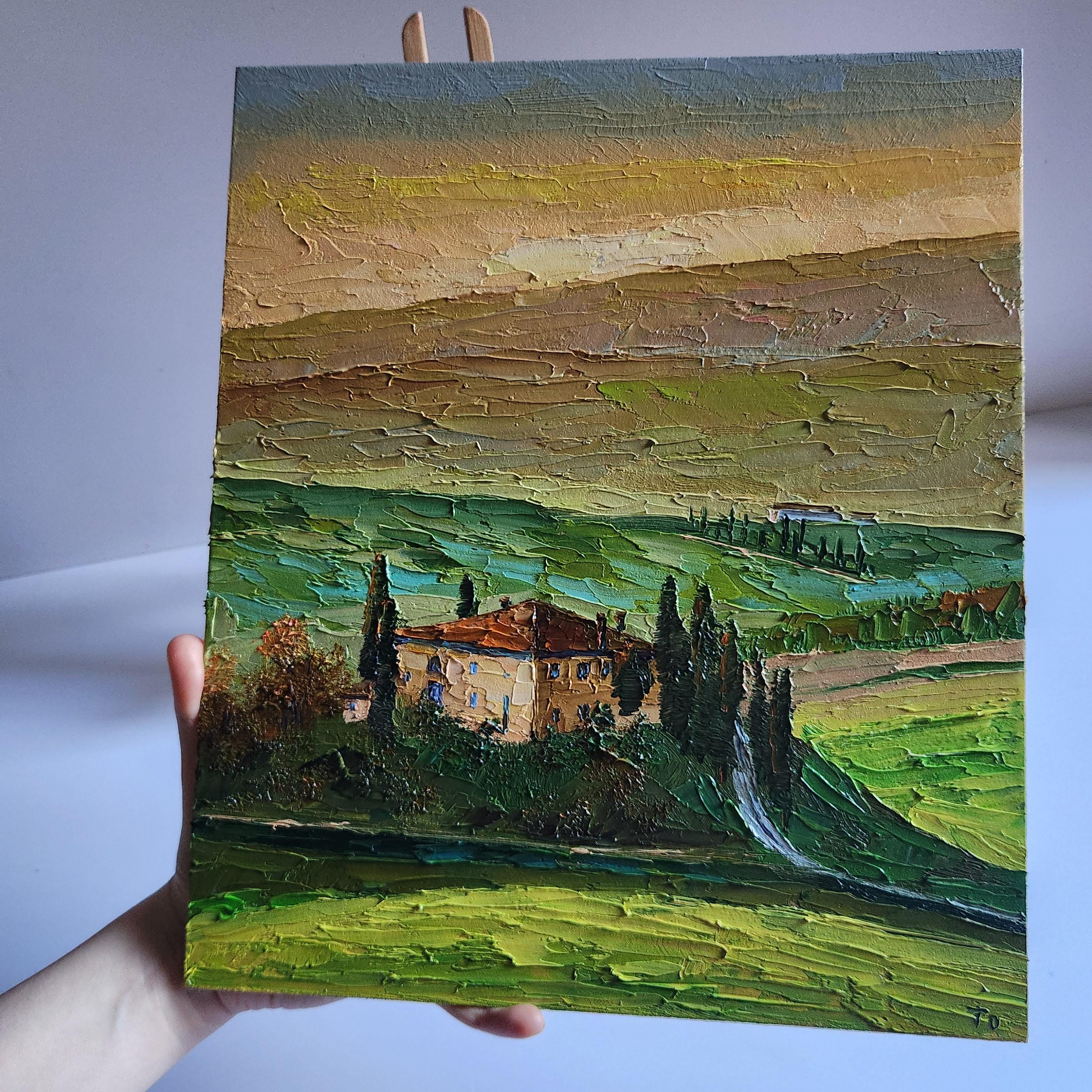 油絵トスカーナ風景 絵画 油絵 モリアーニ（イタリア） 「イタリア・トスカーナ風景