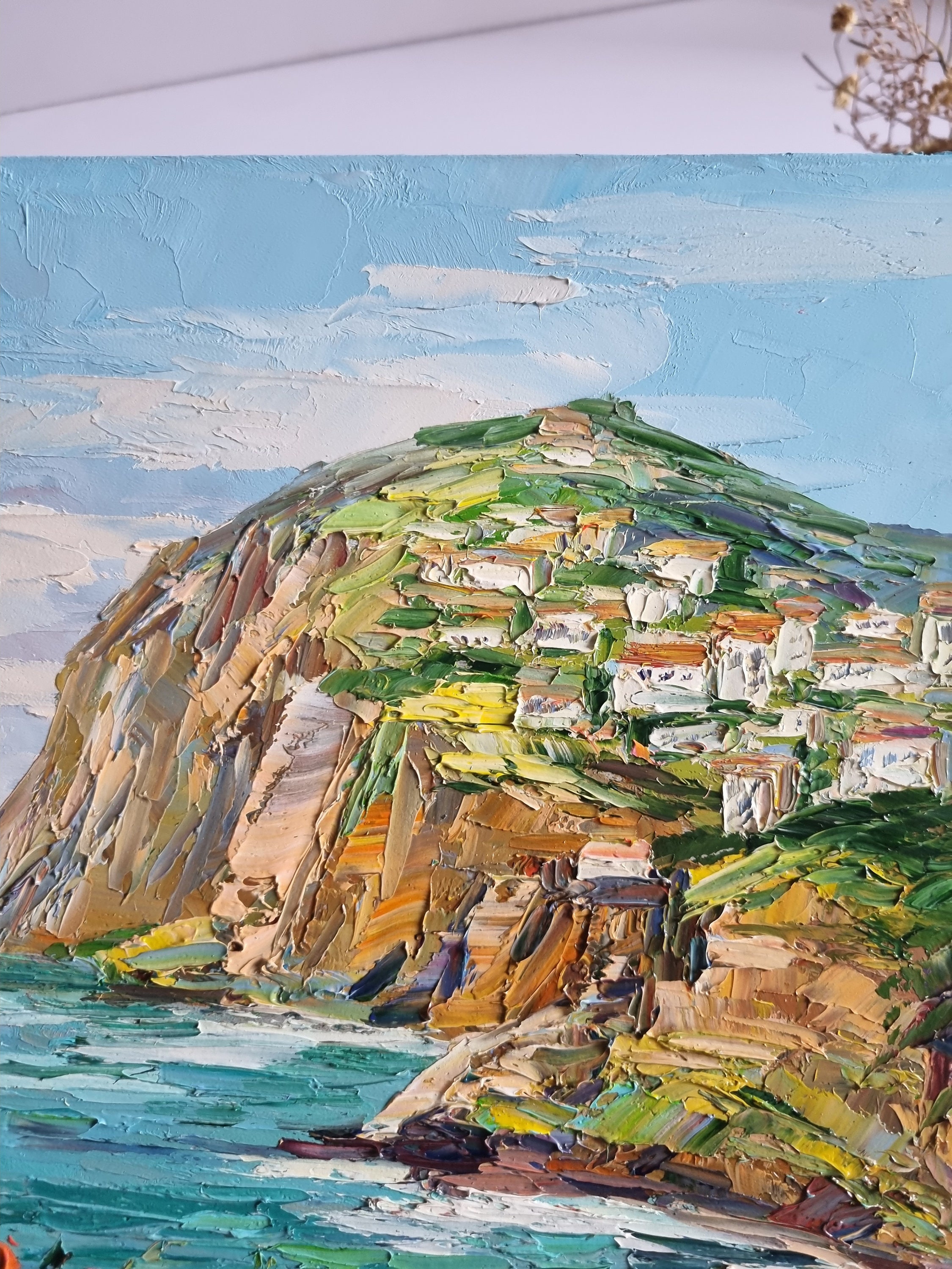 Madeira Seascape Painting, Impasto Oil Painting, Coastal Wall Art