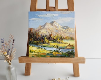 ウッド作　テトンズ川　　ワイオミングの流れ　油絵 ウッド作 テトンズ川 ワイオミングの流れ 油絵 - メルカリ