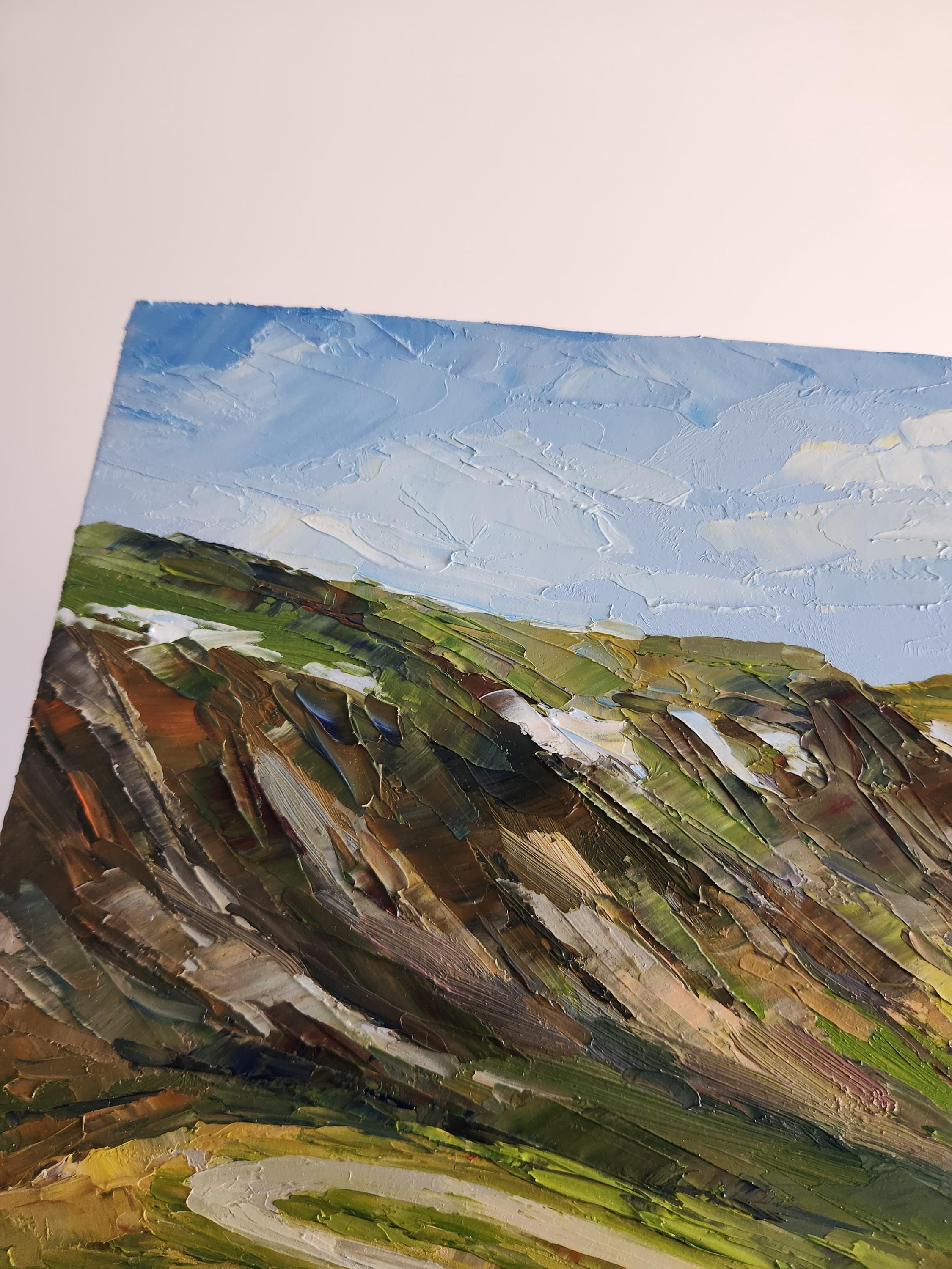 トランスアルピナの絵画：カルパティア山脈の風景油絵（12x10インチ