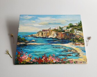 イタリア絵画 シチリア絵画 トンナーラ絵画 海景画 壁アート 8 x 10