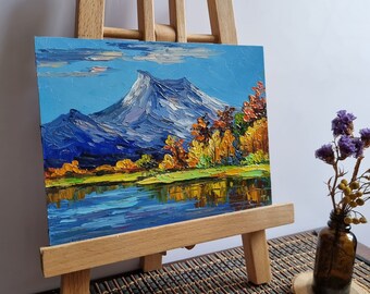特大サイズ！CanadaカナダVancouverバンクーバー風景画♡アート美術品 バンクーバーの風景画 山のアート ジャスパー国立公園 マリン湖
