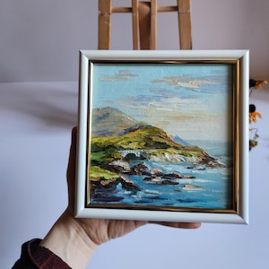 Big Sur Oil Painting: Bixby Creek Bridge, Coastal Landscape Art, 6x6 in