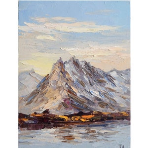 Original Mont Blanc Painting Mont Blanc Mountain France Mountain Painting Wall Art 8 by 6 inches