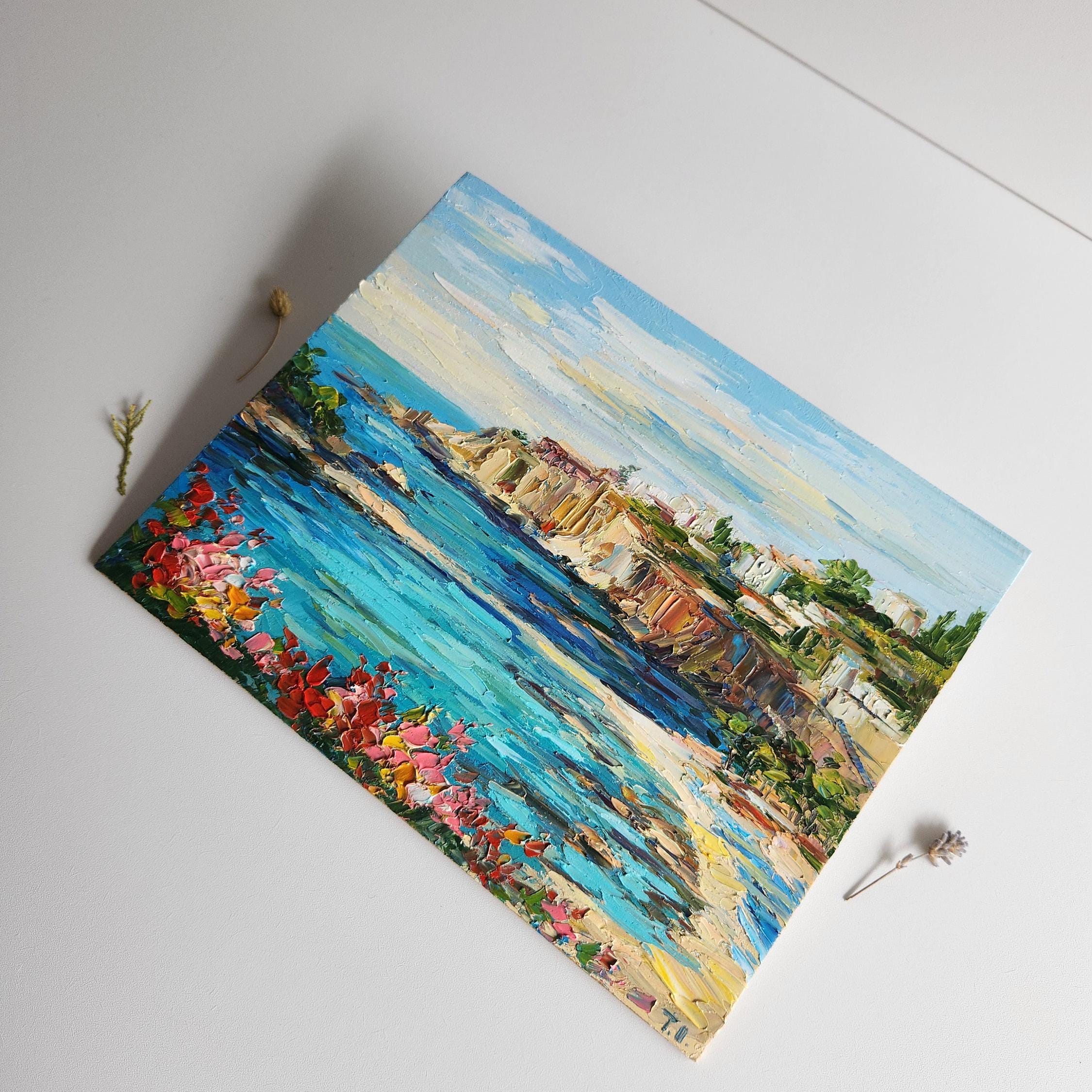 イタリア絵画 シチリア絵画 トンナーラ絵画 海景画 壁アート 8 x