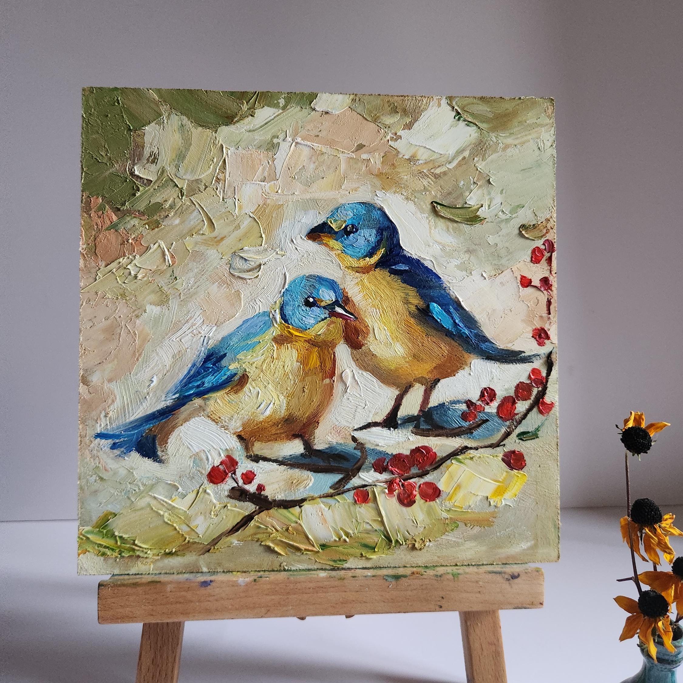 二羽の鳥 絵画 油彩画 油絵 F4 oil painting art il_fullxfull.6585714445_inge.jpg