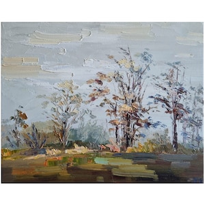 Original Colorado Oil Painting Colorado Forest Mountain Painting Impasto Painting Wall Art  8 by 10 in