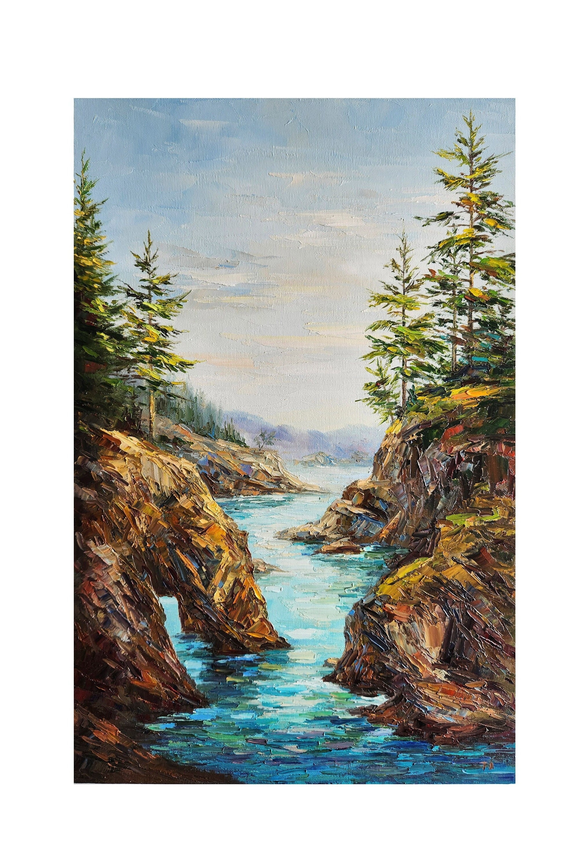 Oregon Seascape Painting Cannon Beach Painting Portland Painting Large Canvas Oregon Oil Painting Wall Art 23 by 15 in