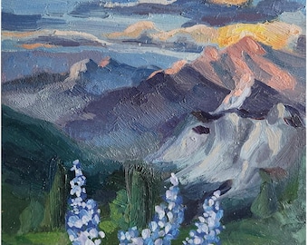 スイスの山の油絵：印象派の風景画、2024年 - Etsy 日本