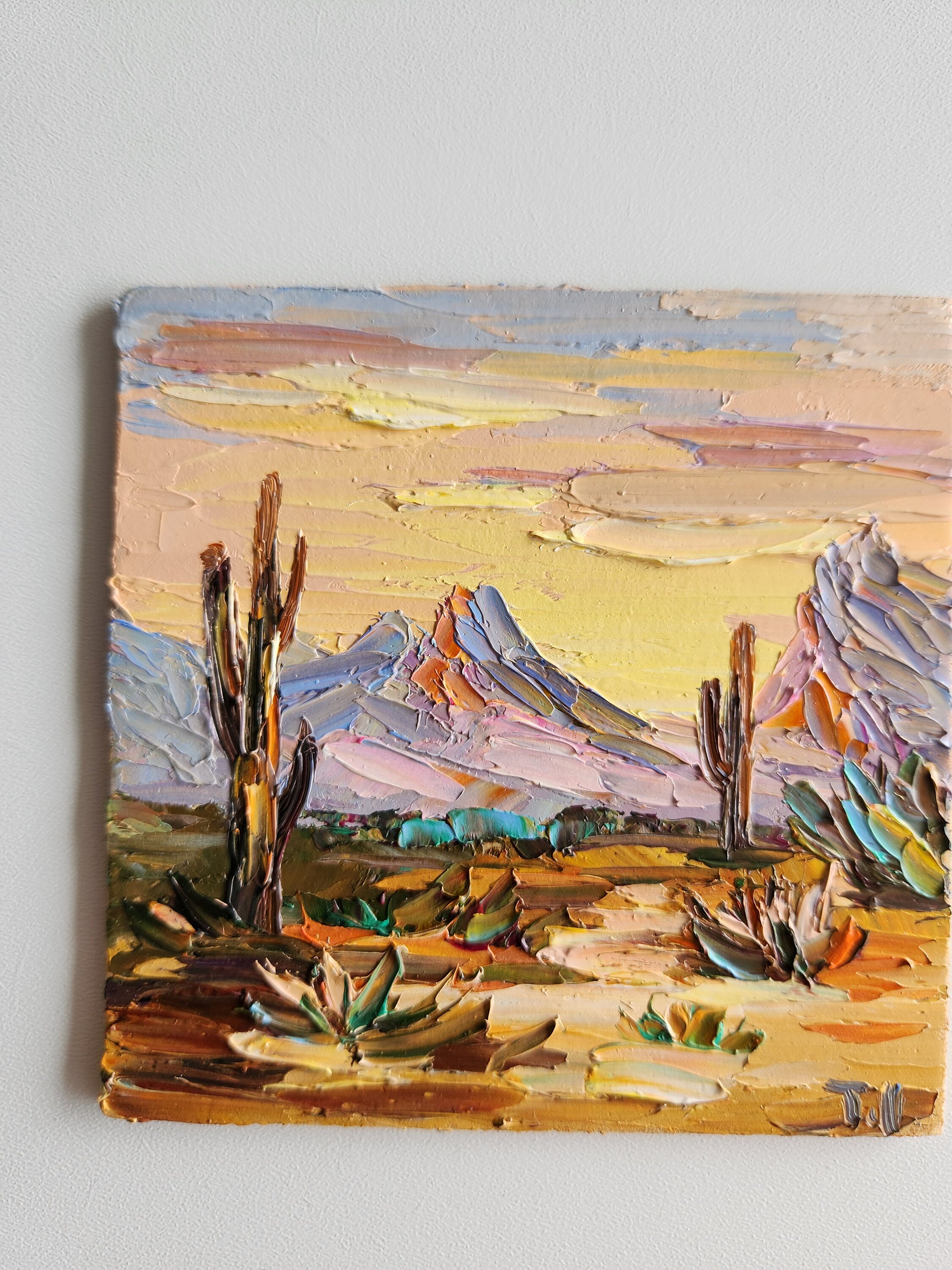 sonoran-desert-painting-4x4-arizona-sunset-landscape-art-etsy