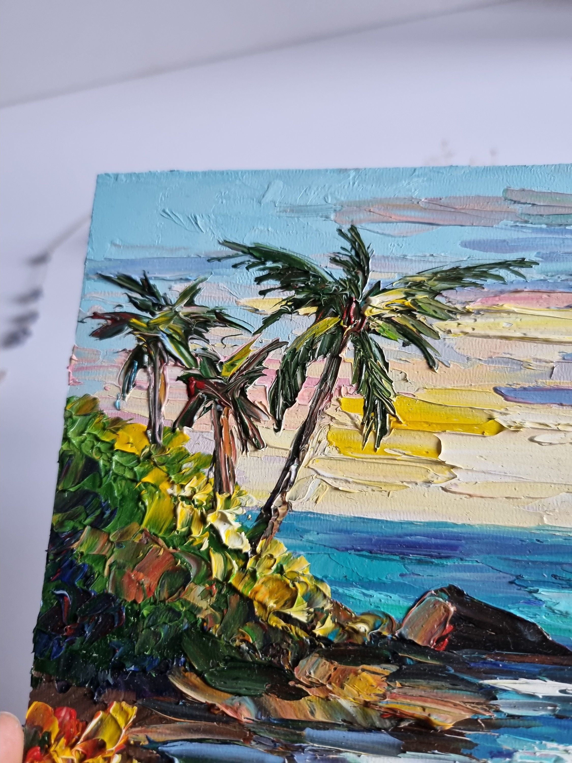 油絵(自作)：ハワイの夕陽　自分が欲しい油絵を描いてます。世界で１枚の油絵です。 油絵(自作)：ハワイの夕陽自分が欲しい油絵を描いてます。世界で