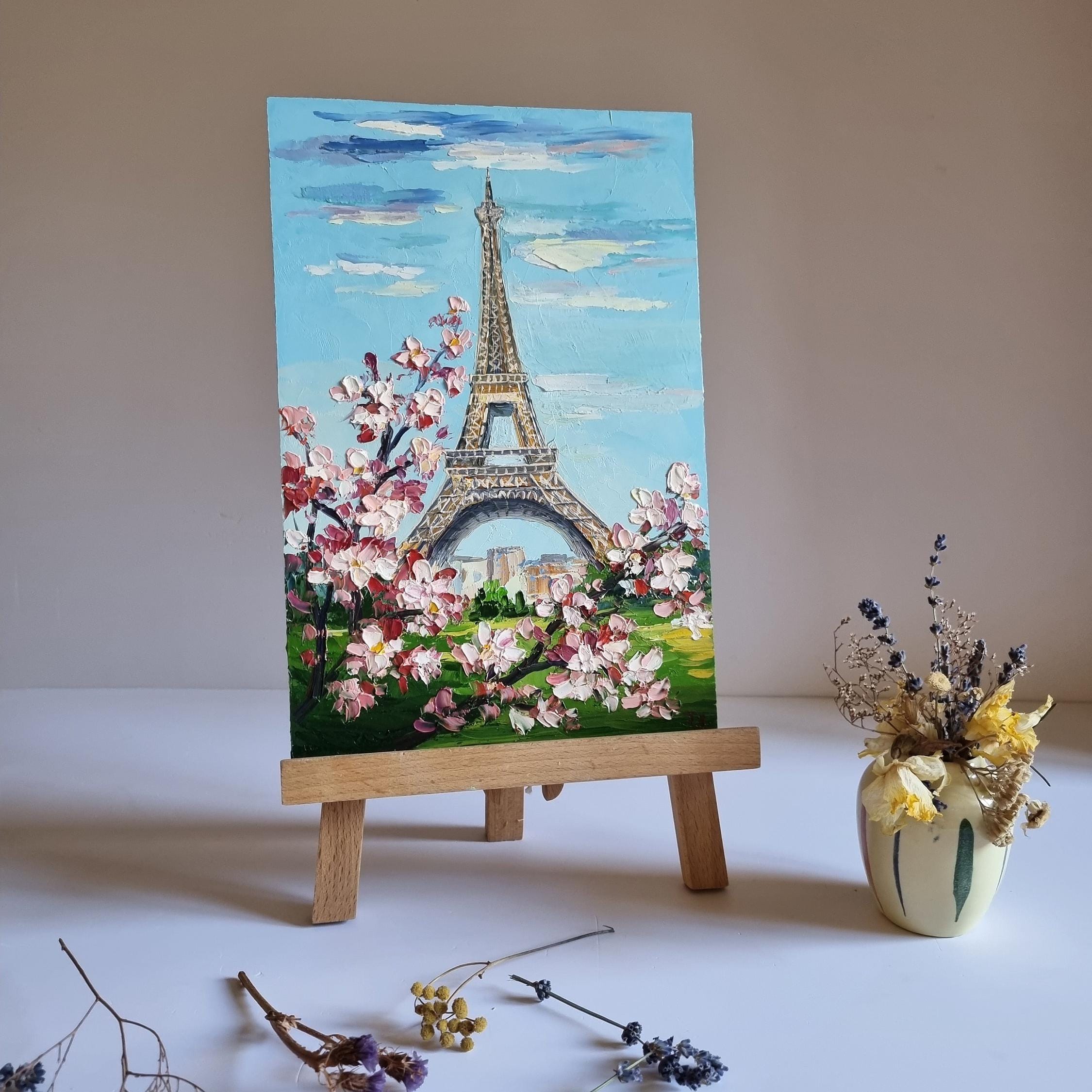 YEESAM ART Pittura Ad Olio Con Numeri Su Tela 40x50cm, Quadro Fai Da Te Torre Eiffel Con Telaio, Per Adulti E Bambini