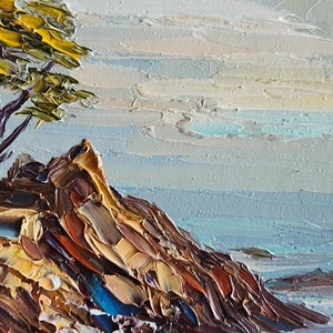 The Lone Cypress Painting,Monterey Painting,Pebble Beach California Painting,Wall Art,4 by 4 inches image 8