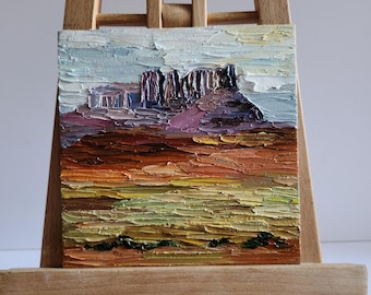 Sedona Painting: Original Arizona Landscape Oil Painting (6x6 inches)