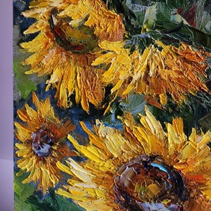 Original Sunflower Oil Painting Large Sunflower Canvas Painting Impasto ...