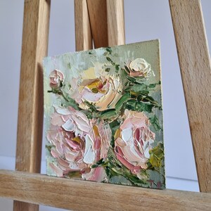 Peony Painting,Pink Peony Painting,Floral Painting,Anniversary Gift,Wall Art, 4 by 4 inches image 9