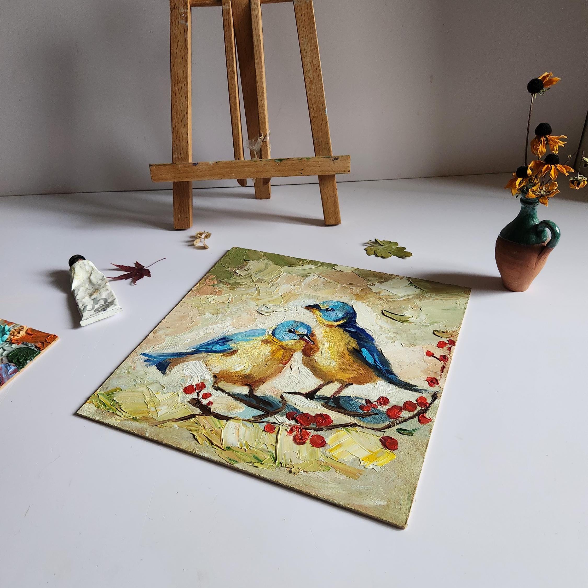 二羽の鳥 絵画 油彩画 油絵 F4 oil painting art il_340x270.6585714099_601i.jpg