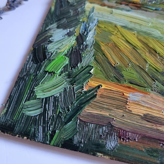 トスカーナの風景油絵：赤ワイン、イタリアの壁画 - Etsy 日本