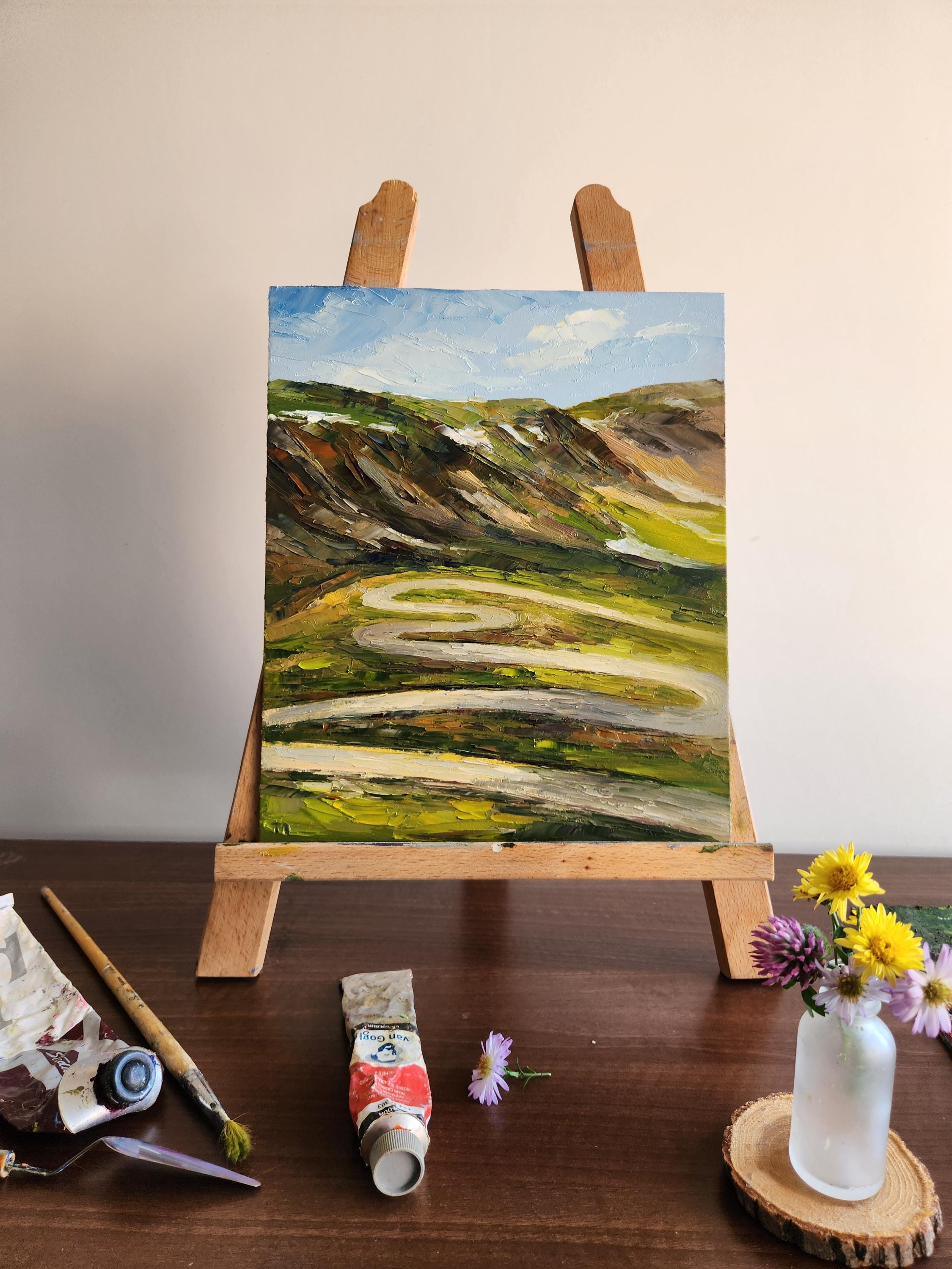 トランスアルピナの絵画：カルパティア山脈の風景油絵（12x10インチ