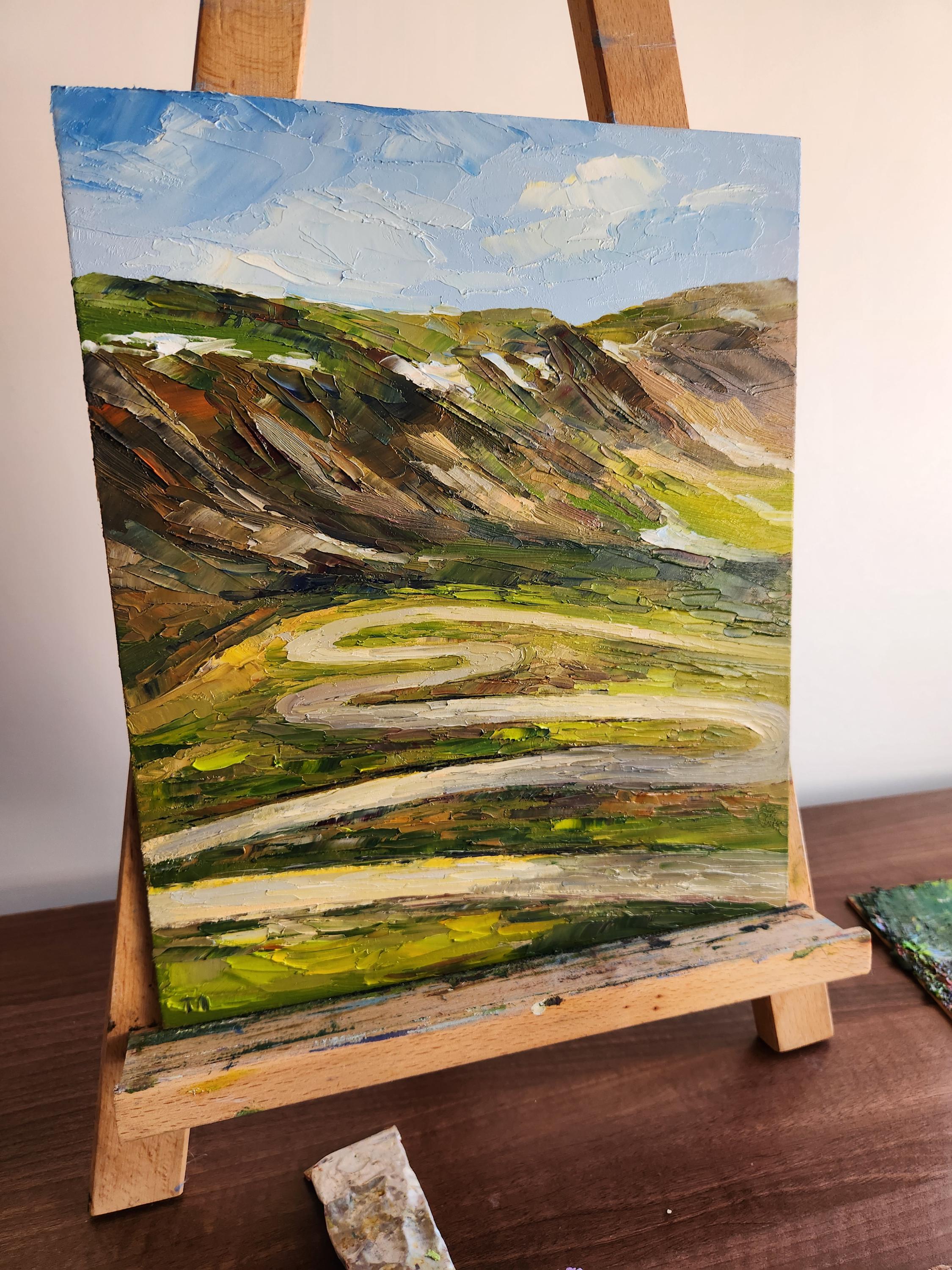 トランスアルピナの絵画：カルパティア山脈の風景油絵（12x10インチ