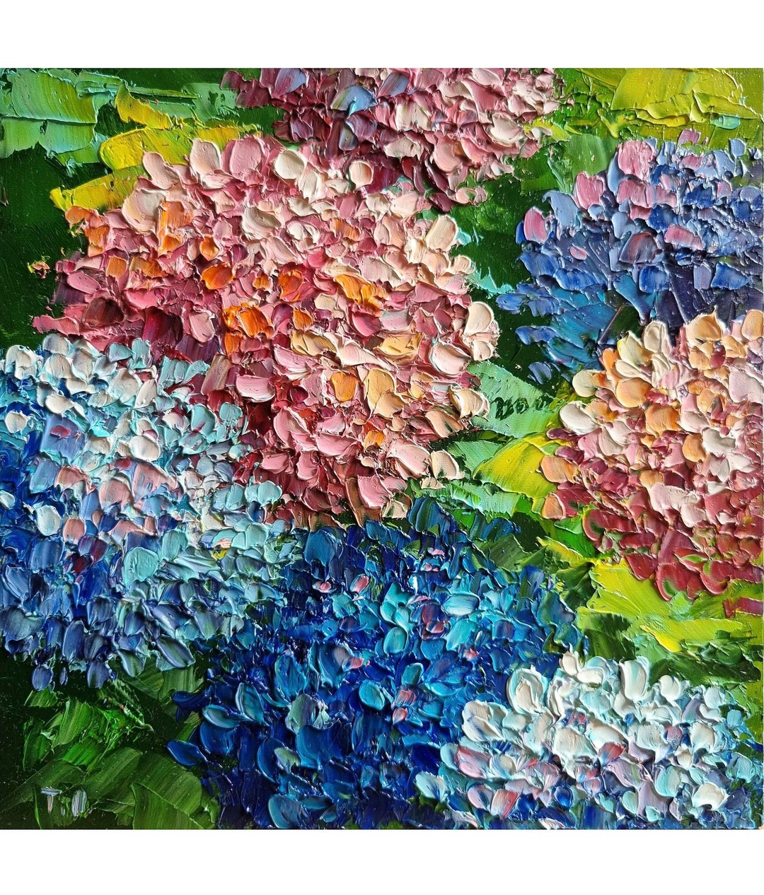 油絵 絵画 【Hydrangea】 Gossamer Petals – Original Hydrangea Oil Painting in Soft