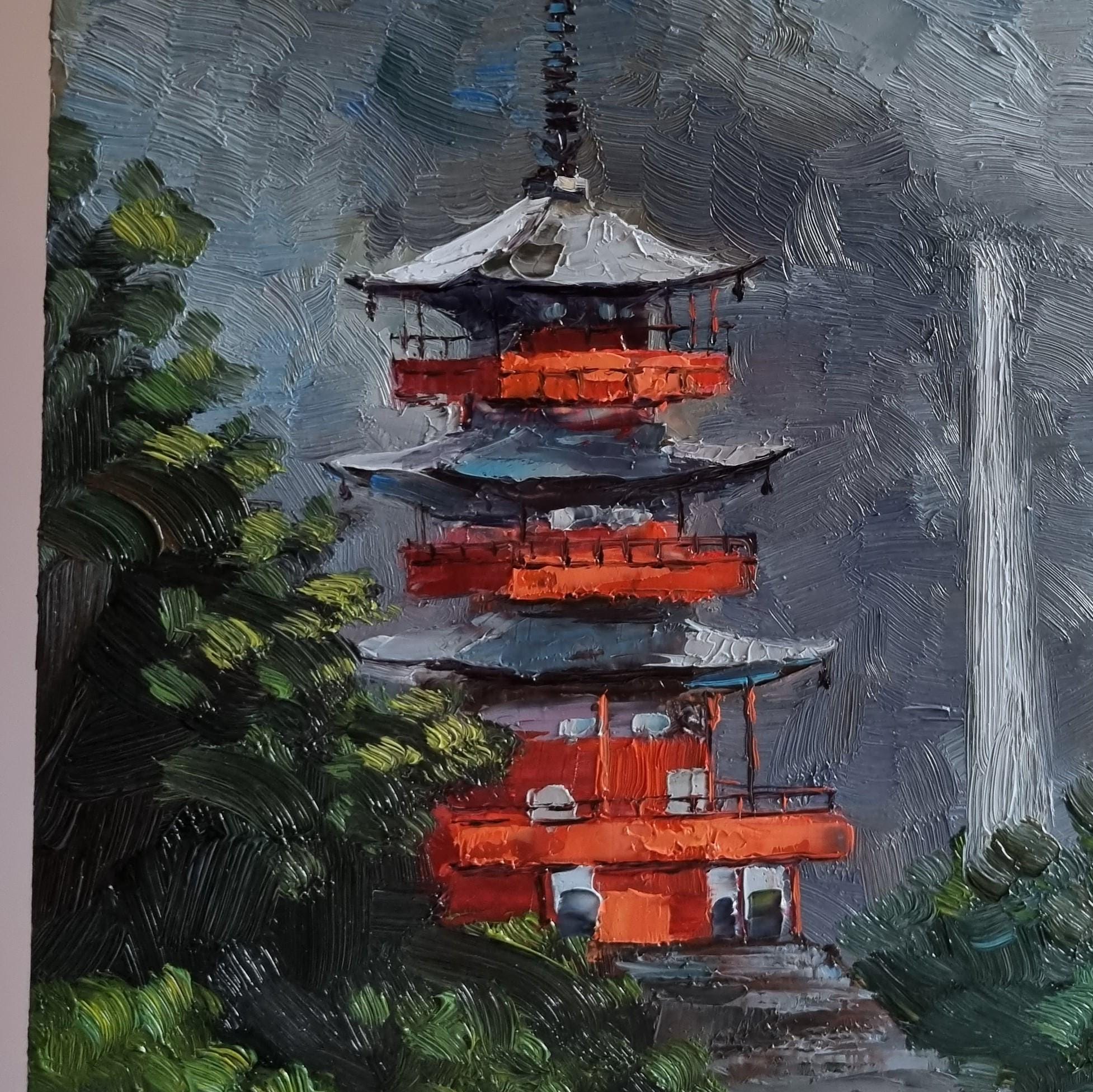 辰　oilpainting from Japan Springtime in Japan: Oil Painting - Oil and Canvas - Paintings