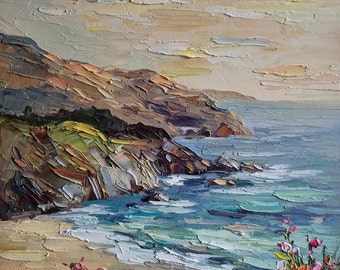 Big Sur Monterey Painting California Coastline Original Art Painting Seascape Wall Art Beach California Artwork