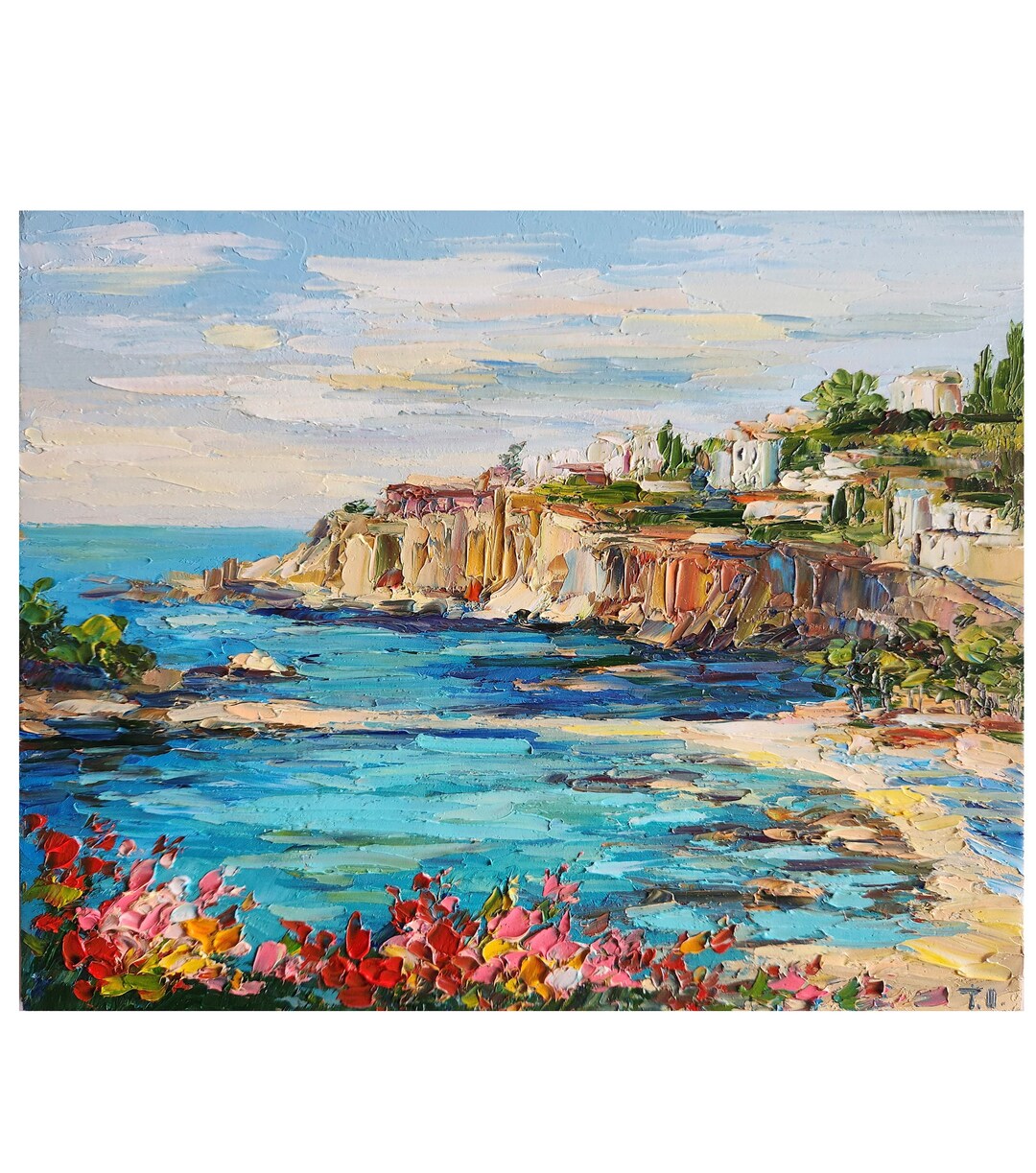 イタリア絵画 シチリア絵画 トンナーラ絵画 海景画 壁アート 8 x