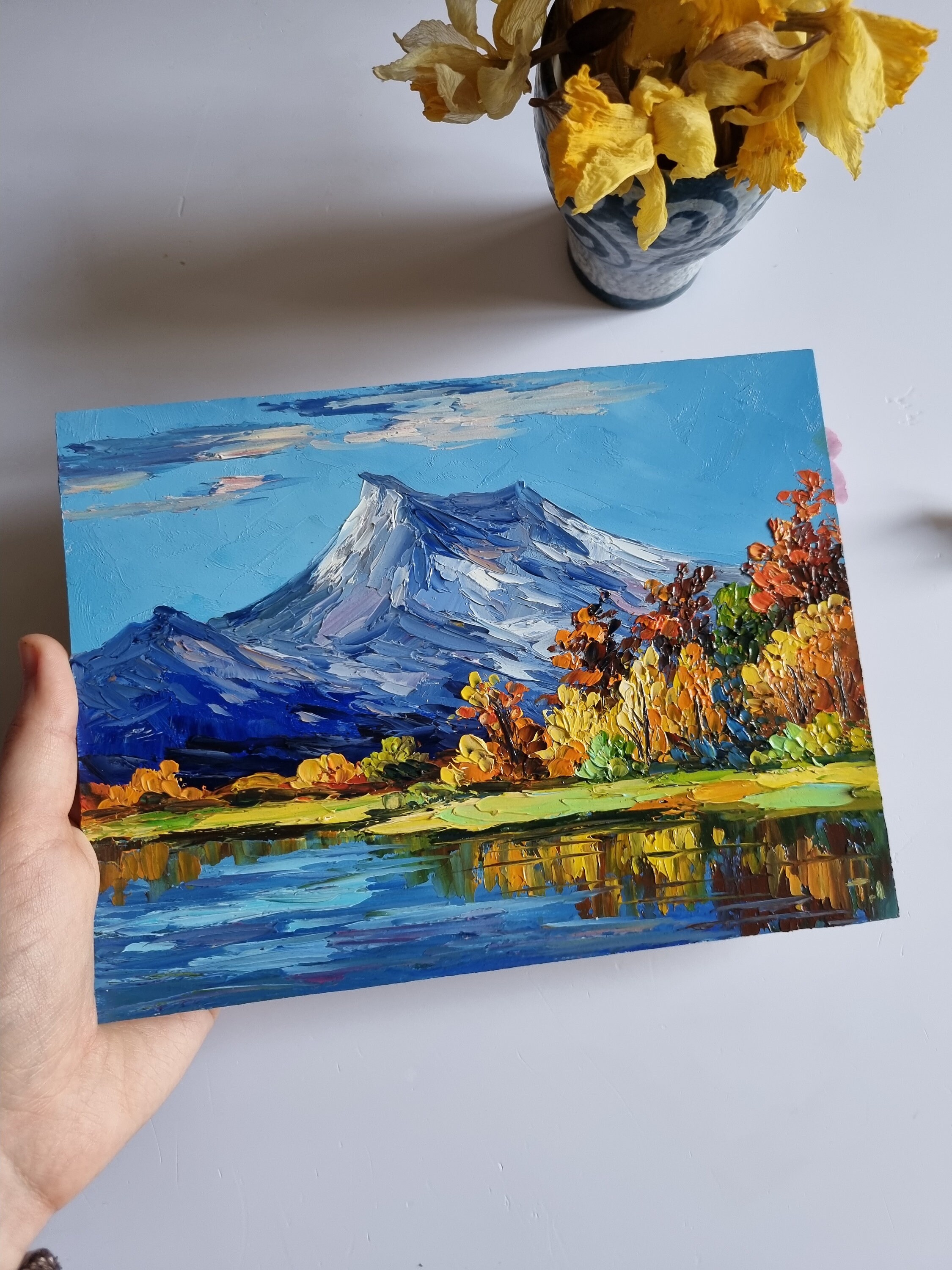 バンクーバーの風景画 山のアート ジャスパー国立公園 マリン湖