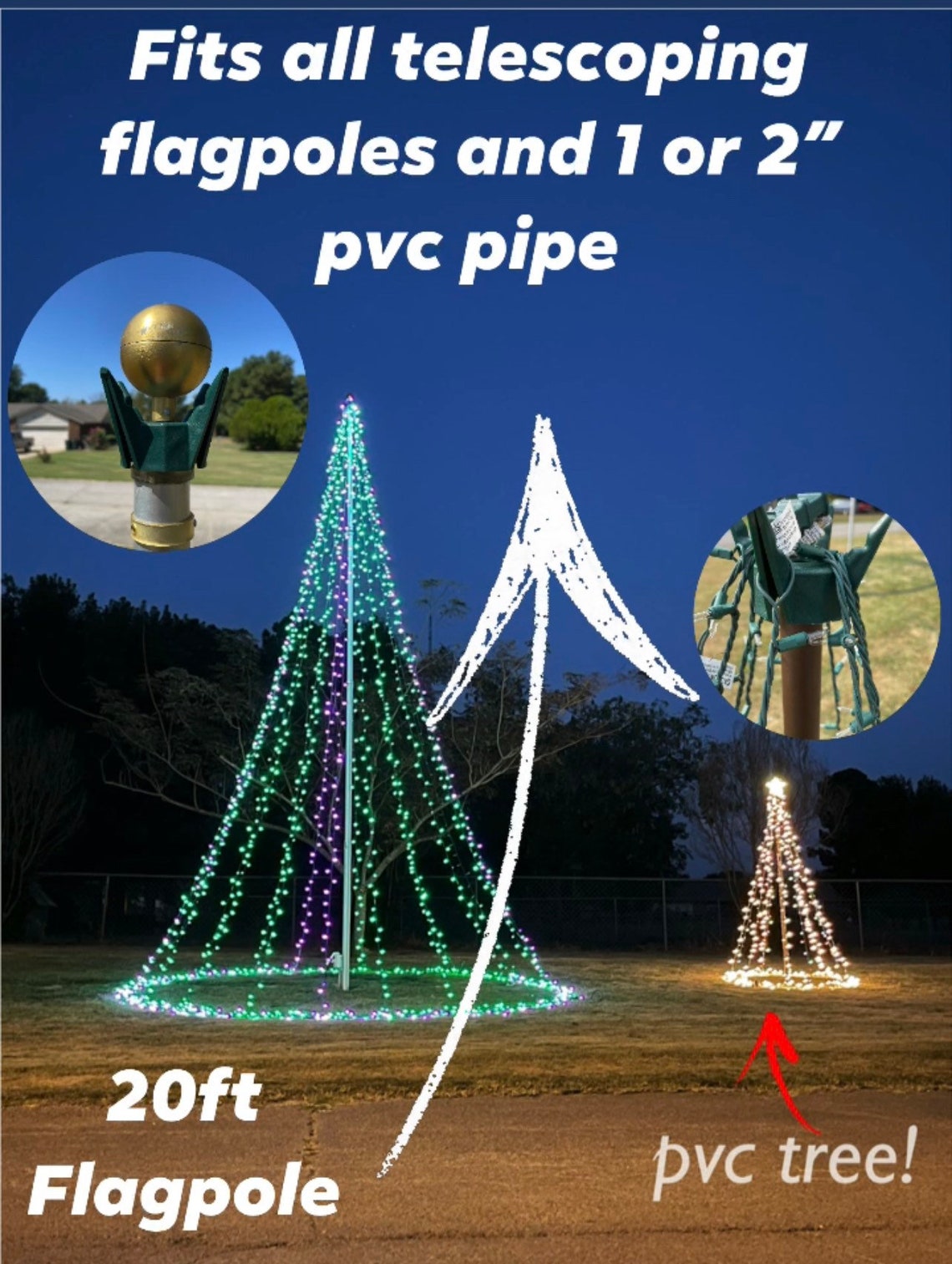 Flagpole Christmas Tree Magic Etsy