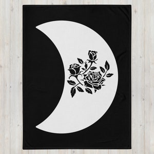 Throw Blanket, Witchy Gift, Moon Blanket, Home Decor, Goth Blanket
