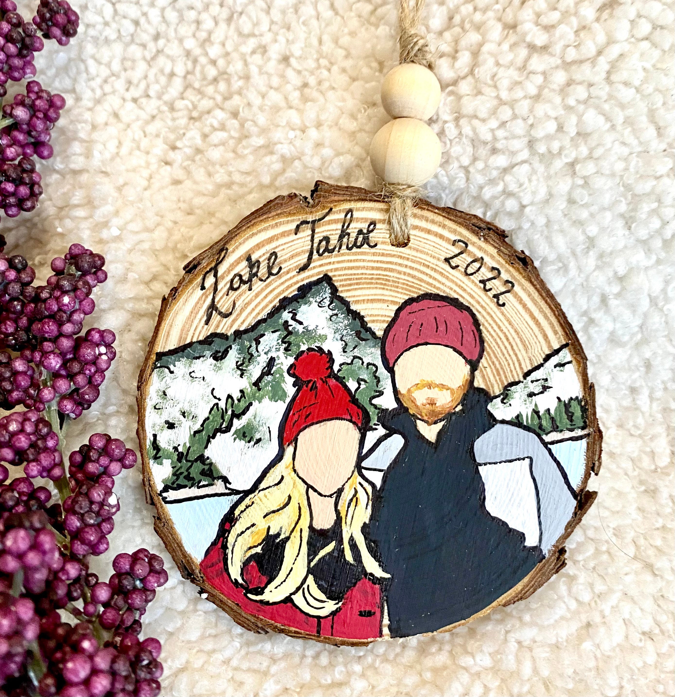 thumbnail image 2 of Family Couple Best Friend - Personalized Custom Shaped Wooden Ornament 2 of 5