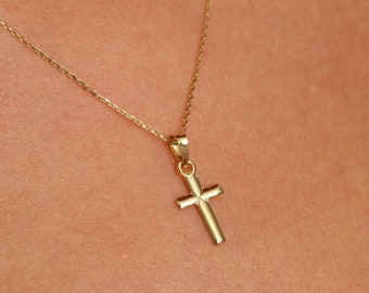 Solid Gold Cross Etsy