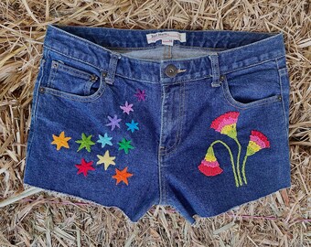 Rainbow Denim Shorts | Etsy Australia
