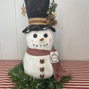 Top Hat Snowman - Rustic Top Hat Snowman - Handmade Top Hat Snowman