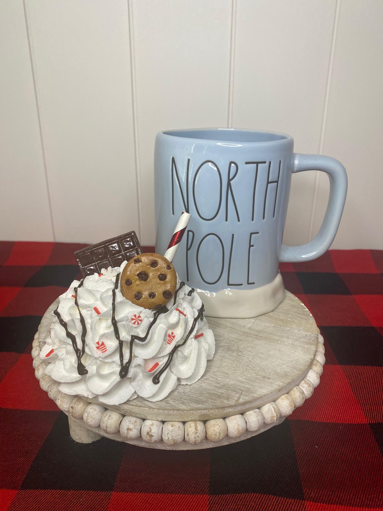 North Pole Mug Topper - Chocolate Bar and Cookie Mug Topper - Whipped ...