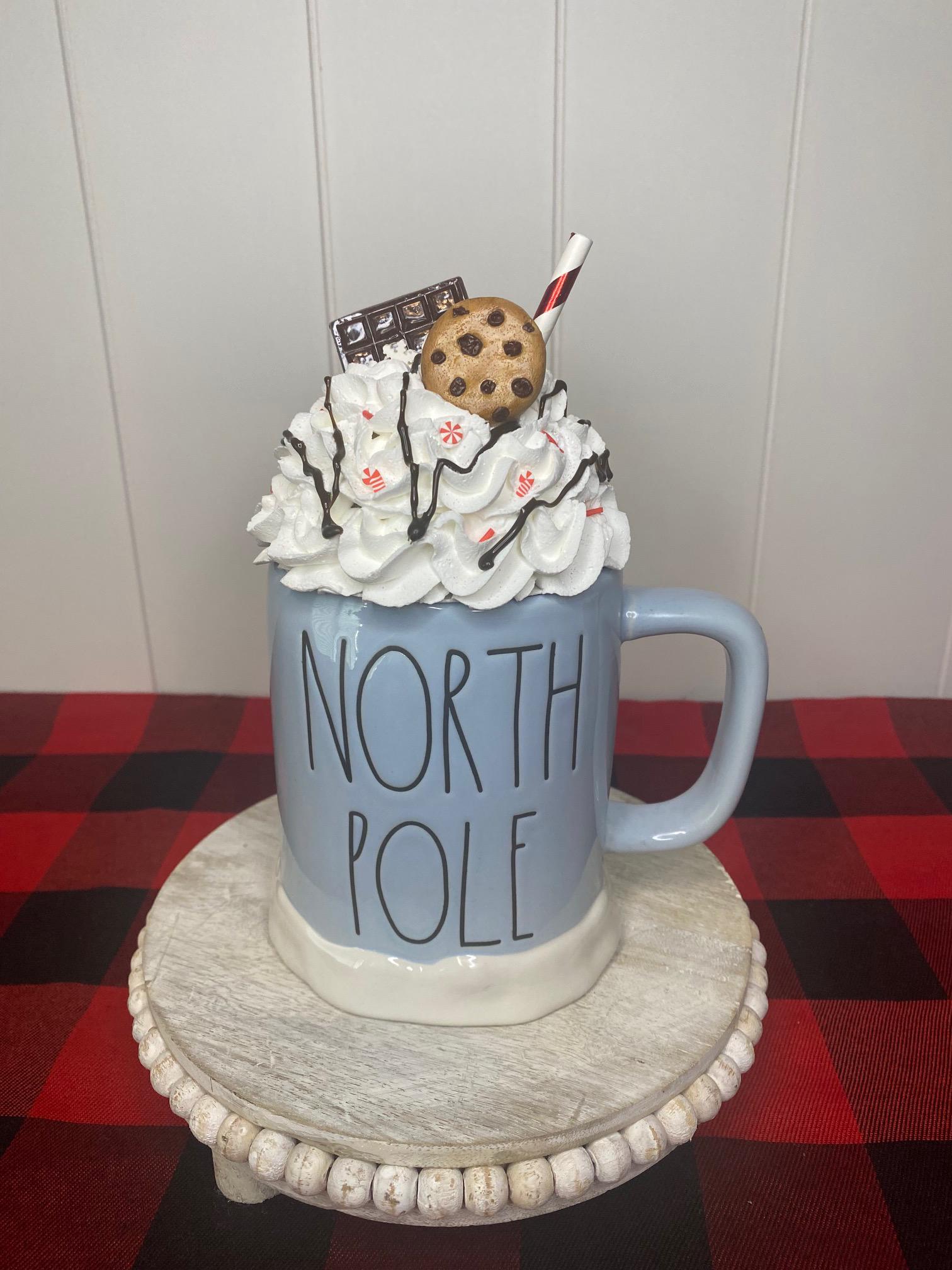 North Pole Mug Topper - Chocolate Bar and Cookie Mug Topper - Whipped ...