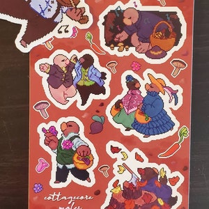 Cottagecore Mole Folk Sticker Sheet