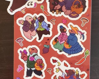 Cottagecore Mole Folk Sticker Sheet