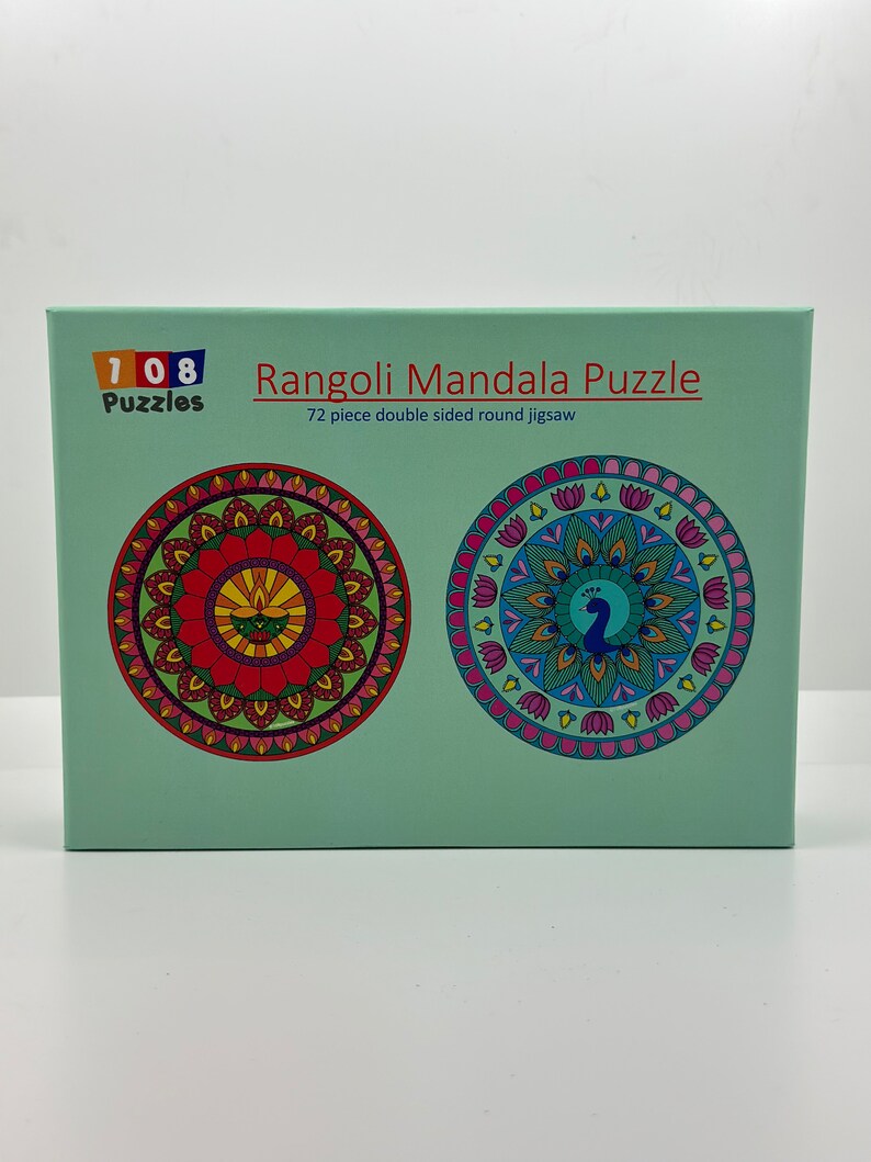 Rangoli Mandala Mindfulness Double Sided Circular Jigsaw Etsy UK