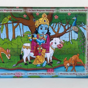 Lord Krishna Hindu God toys kids age 3-5 jigsaw puzzle | Janmashtami idol activity | raksha bandhan return gift | Baby Shree Hare Krishna