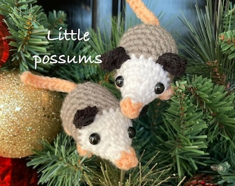 Mini possum plush | Crochet baby animal toy | Amigurumi stocking stuffer