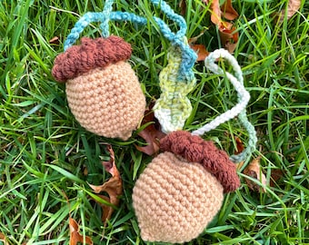 Acorn pouch | Crochet bag charm | Handmade coin purse