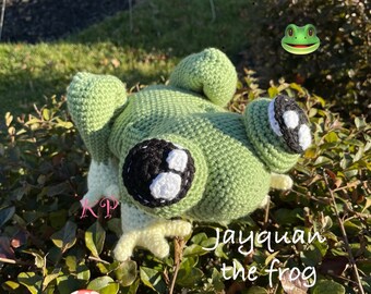 Jayquan the frog | Crochet plush | Amigurumi toy | Finished product