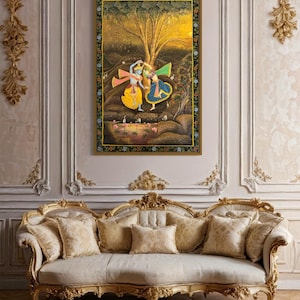 Handcrafted Radha Krishna Wall Art, Indian Art for Home Decor, Gift for Art Lovers, Painting for Interior Design