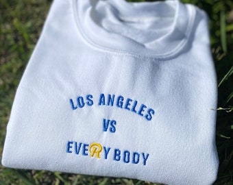 Los Angeles Embroidered Sweatshirt | Trendy  Sweater | Los Angeles Crewneck | California Sweatshirt | California Crewneck | Superbowl Champs