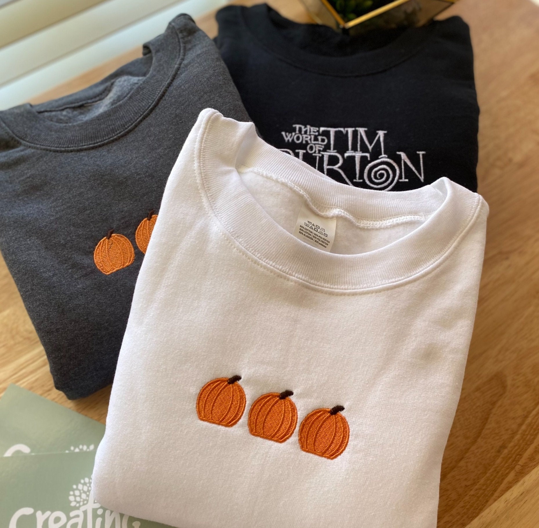 Discover Pumpkin Embroidered Sweatshirt | Fall Sweater | Halloween Crewneck | Pumpkin Patch Sweatshirt | Pumpkin Embroidered Sweater